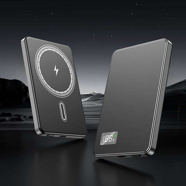 Ultra-thin Fast Charging Magnetic Power Bank With Built-in Cable